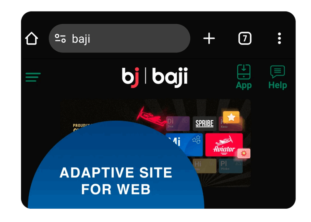 Baji Adaptive Site for Mobile Browsers